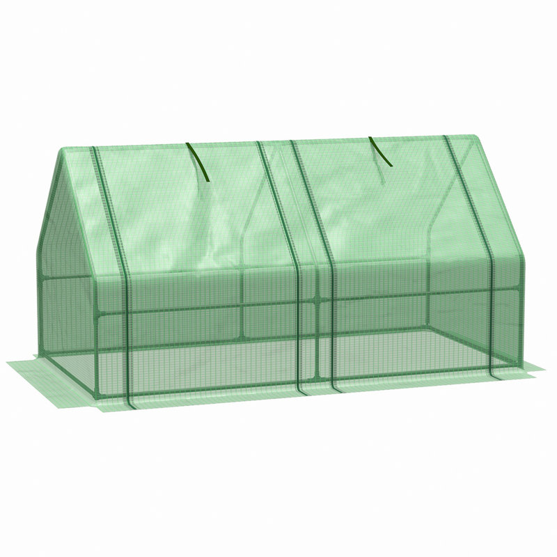 Mini Greenhouse With Zipper Doors For Outdoor