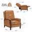 Fauteuil inclinable manuel en cuir véritable Liauro de 32,3 po de largeur avec cadre en bois massif (ensemble de 2)-769439673