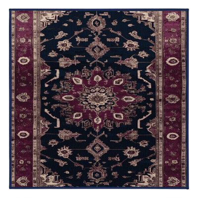 Machine Washable Overdyed Purple Area Rug