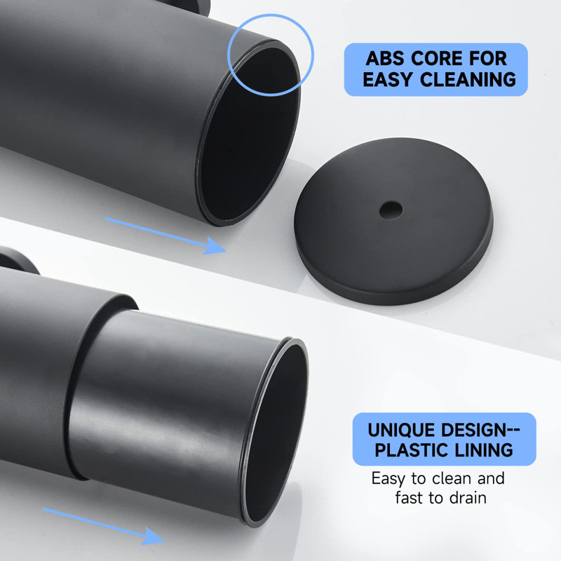 Matte Black Stainless Steel Wall-Mounted Toilet Brush and Holder