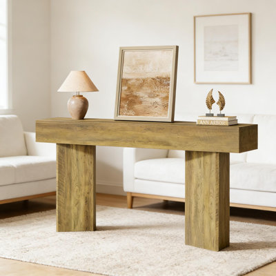 Table d'appoint rustique, console compacte, canapé