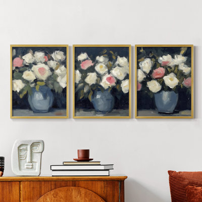 Étude florale CLxxxiv -Set de 3 estampes numériques giclées -Prêt à accrocher