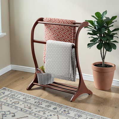Ilana Walnut Wood Blanket Rack