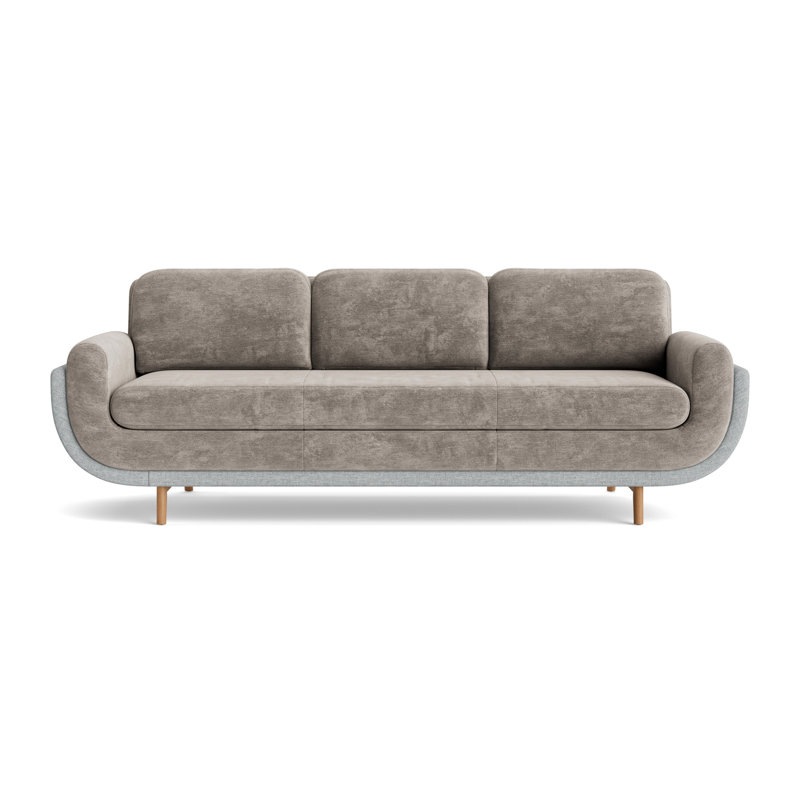 Regatta 100 Sofa, Vintage Chenille-Mink/Textured Slub Weave-Sky Blue, Natural