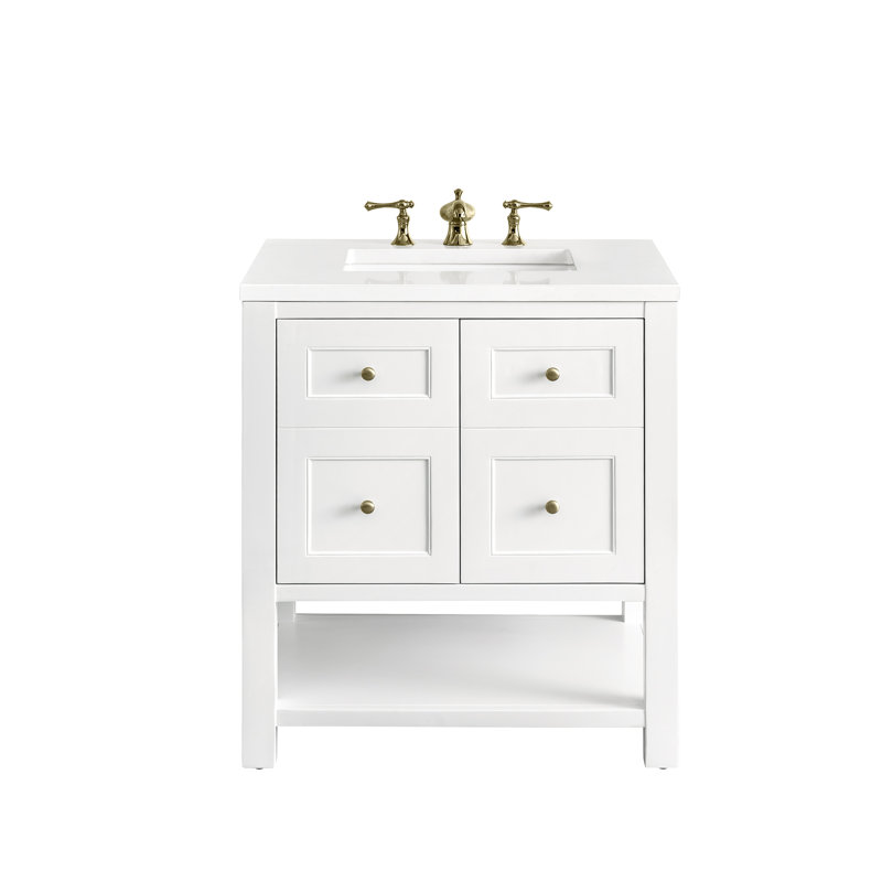 Breckenridge 30'' W Single Vanity, White Zeus, Bright White, 8" Widespread