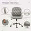 Chaise de bureau en molleton Oramel, chaise de bureau capitonnée avec accoudoirs rembourrés, hauteur réglable et roulettes pivotantes-77221658