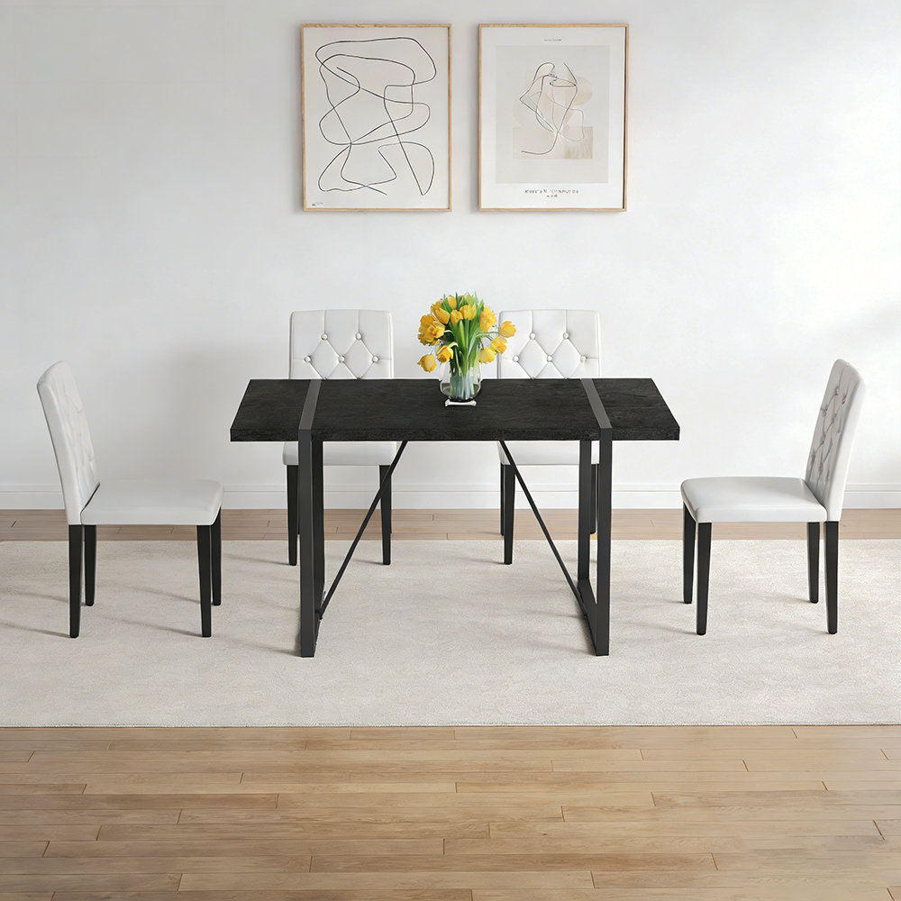 Curated visual reference: Visual Reference: Latitude Run Faux Wood Grain Mdf Dining Table Set With