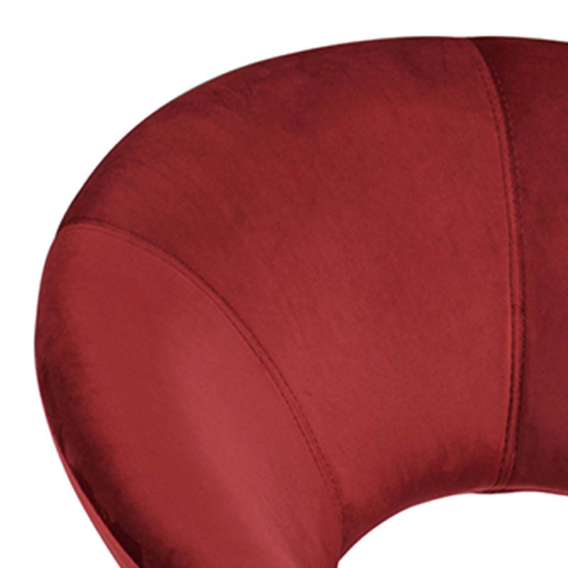Zed 68cm Wide Velvet Papasan Chair, Red, Gold