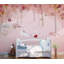 Papier peint texturé amovible rose et forêt-993118362