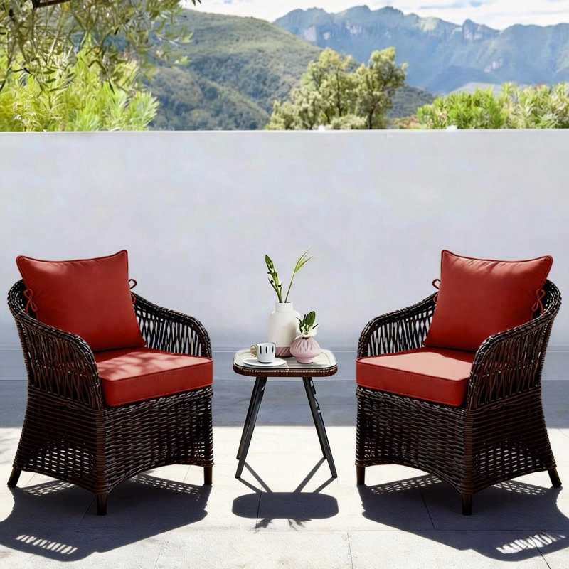 28.5 x 28.5 In Patio Furniture Cushions set of 2, Fade Resistant Outdoor Seat Cushions witj 4 pairs of Ties, Deep Seat Cushion for Seat Patio Chairs, Rattan Furniture, Wicker Seating, outdoor Adirondack Chair, Navy BluePalm Leaf