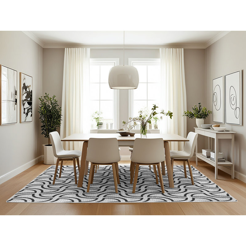 Tapis gris Power Loom, Rectangle 7 pi x 10 pi