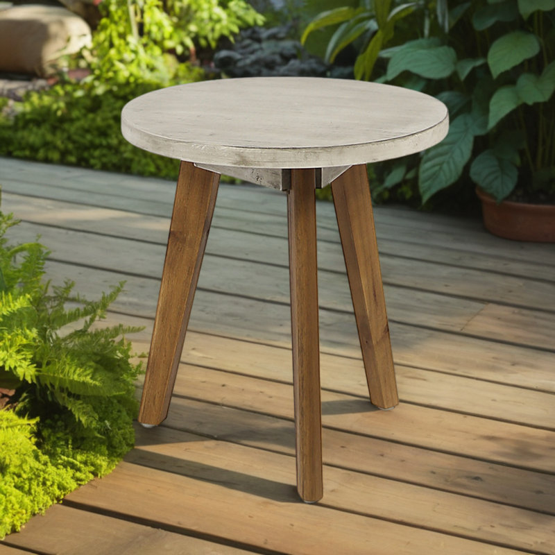 Table de bout Humphries, Gris clair, Naturel