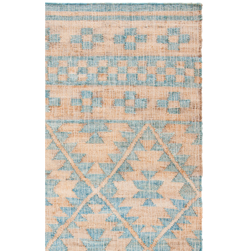 Kayleigh-Marie Kilim Flat Weave Jute Southwestern Rug, Square 7'