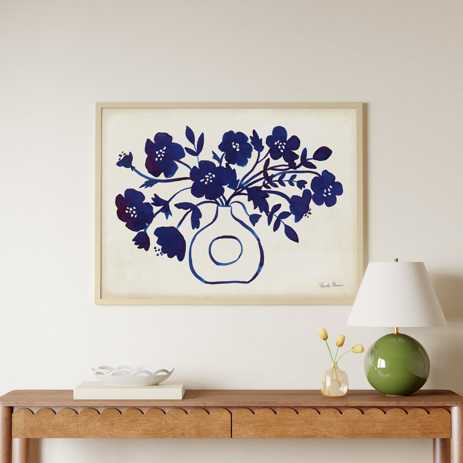 Modern Blue by Farida Zaman, Brown, 31" H x 41" W x 1" D