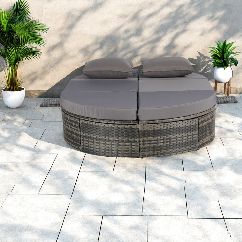 Luxueuse chaise longue en rotin, réglable et compacte