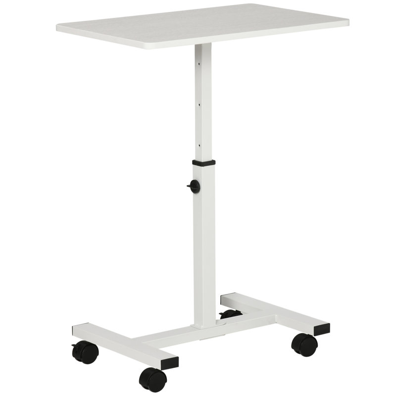 Josefa Tray Top Wheel End Table, White
