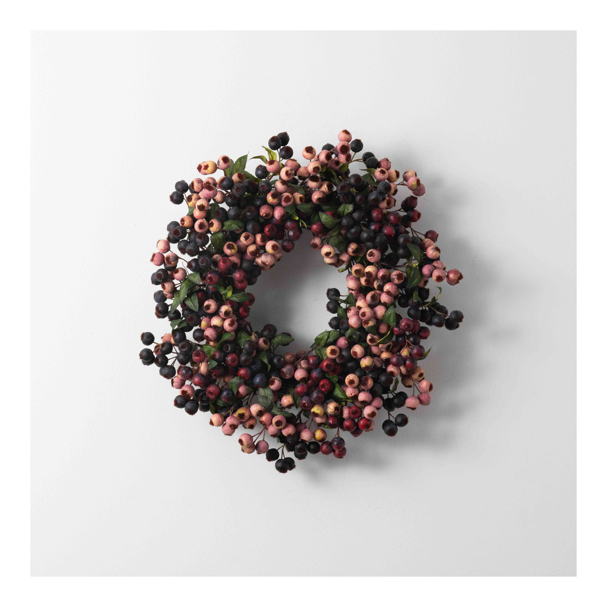 Thanksgiving Faux Berry Silk Wreath, 26" H x 26" W x 6" D
