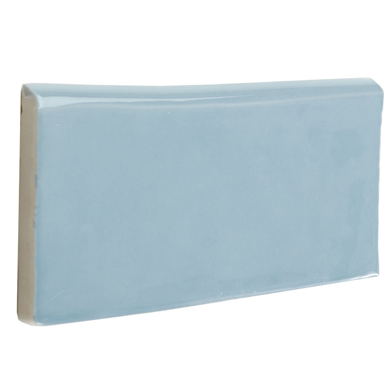 Carreau de céramique Bullnose 6 "x 3" Artigiano, Bleu