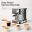 Machine à espresso avec mousseur à lait et affichage de la pression