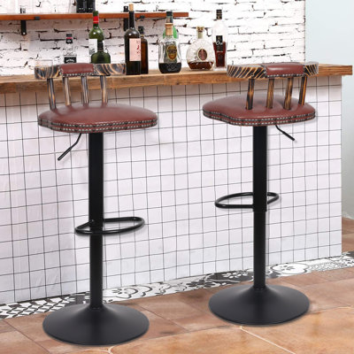 Mechra Swivel Upholstered Adjustable Height Counter Stool with Metal Frame