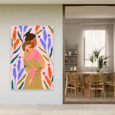 Gentle Mother'S Embrace Peaceful Serene Contemporary Nature Flower Wall Art Print by Bea Muller - Wrapped Canvas Print