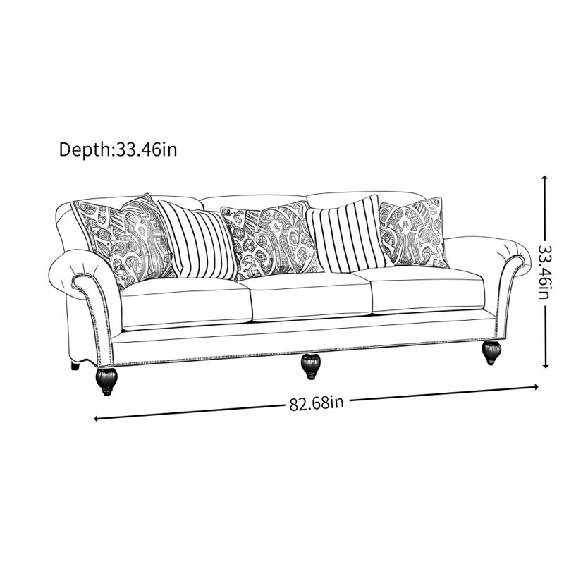 Canapé en tissu de luxe American Light