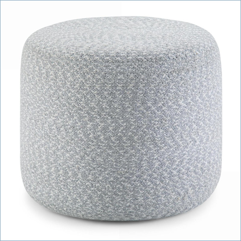 Pouf rond en coton tressé Bayley - jaune pâle / naturel | Tissu | Rond, Tissu beige