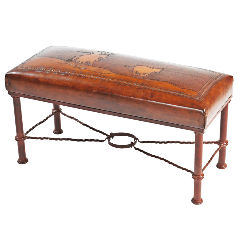Banc en fer Fernan (motif rustique Calf Roper)