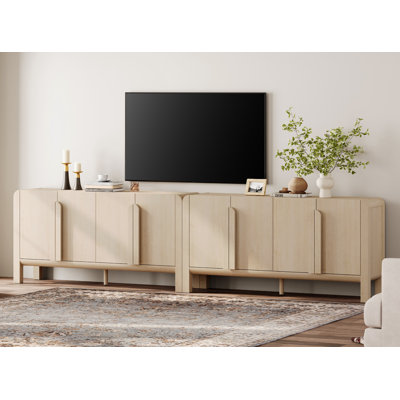Adora Modern TV Stand For Tvs Up To 120 Inch, 2 In 1 Wood Entertainment Center TV Console With Doors And Adjustable Shelves For Living Room,Bedroom by Ebern Designs