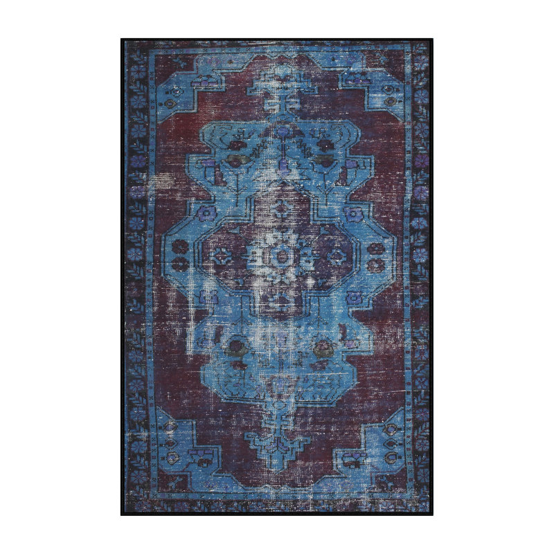 Tapis oriental rouge / bleu, Rectangle 7 pi x 9 pi