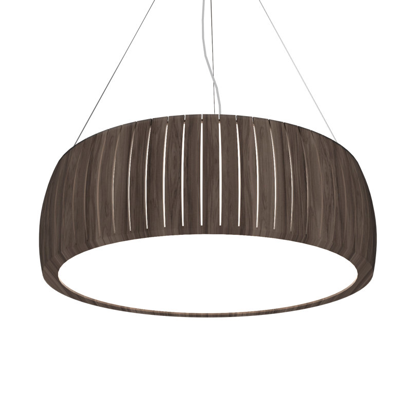 Barril Chandelier, American Walnut, 7.41" H x 23.4" W x 23.4" D, 3