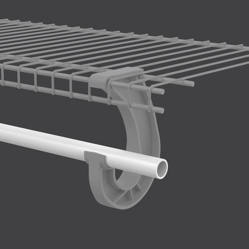 White 48-Inch Steel Hanging Closet Rod