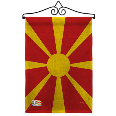 En toile jute 2 côtés en toile jute 19 x 13 po macédoine drapeau de jardin