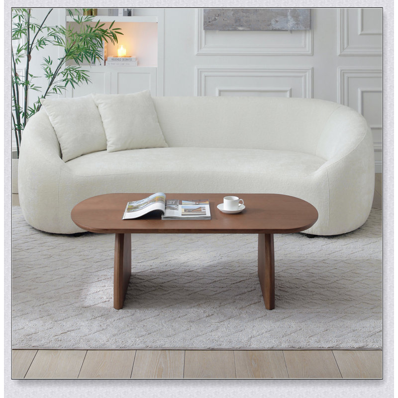 Table basse Mid Century, Noyer brun