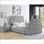 Table de chevet moderne gris avec dessus en faux marbre et amp; 2 tiroirs-1339453247