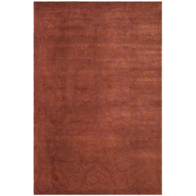 Oriental Hand-Knotted Wool/Silk Red Area Rug