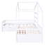 Lit plateforme blanc avec rangement à 3 tiroirs - Conception classique pratique et encombrante-1132599520
