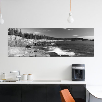 «Waves Breaking on Rocks at the Coast, Acadia National Park, péninsule de Schoodic, Maine, États-Unis», reproduction de photo sur toile