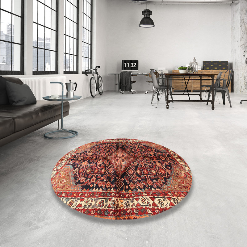 Tapis traditionnel rouge / brun Idylwood, Rond 3 pi