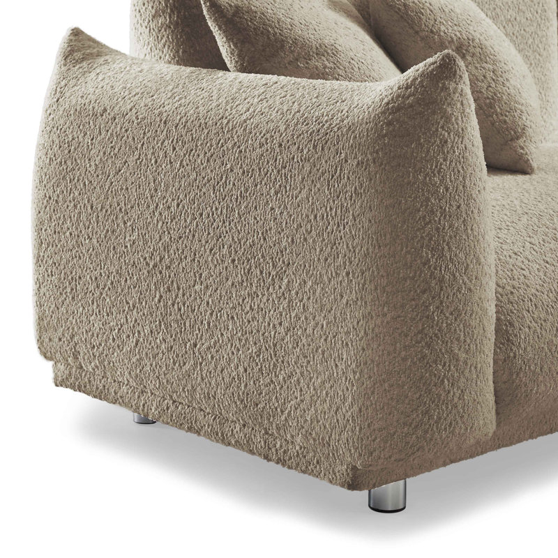 Canapé Arnya , Boucle brun clair, H 29 po x l 88,9 po x P 37 po, 3