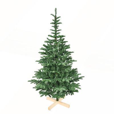 Arbre de Noël 8 pi avec 500 lumières à DEL blanc chaud, 1307 pointes en PE + PVC, aspect en couches réaliste, base en bois unique - arbre de Noël artificiel complet pour la décoration intérieure