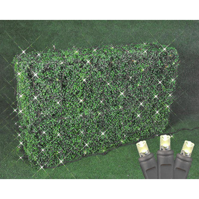 The Holiday Aisle® 100 Light Commercial Grade Christmas LED Net Light Set, Warm White, Black Wire, 4' X 6'