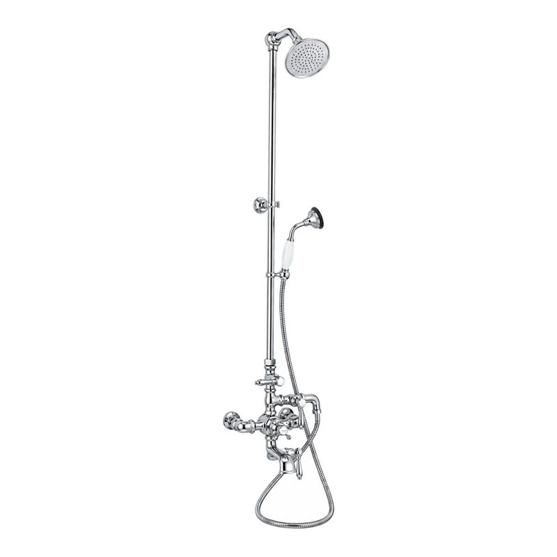 Exposed Thermostatic Tub and Shower System by Strom Living P1049C, Chrome