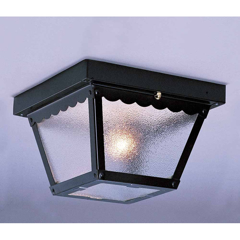 Black Glass 7.5" Indoor/Outdoor Flush Mount Light