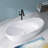 Freestanding Bathtub 59 in. White Contemporary Stand Alone Extra Deep Wide Soaking Tub with Center Drain