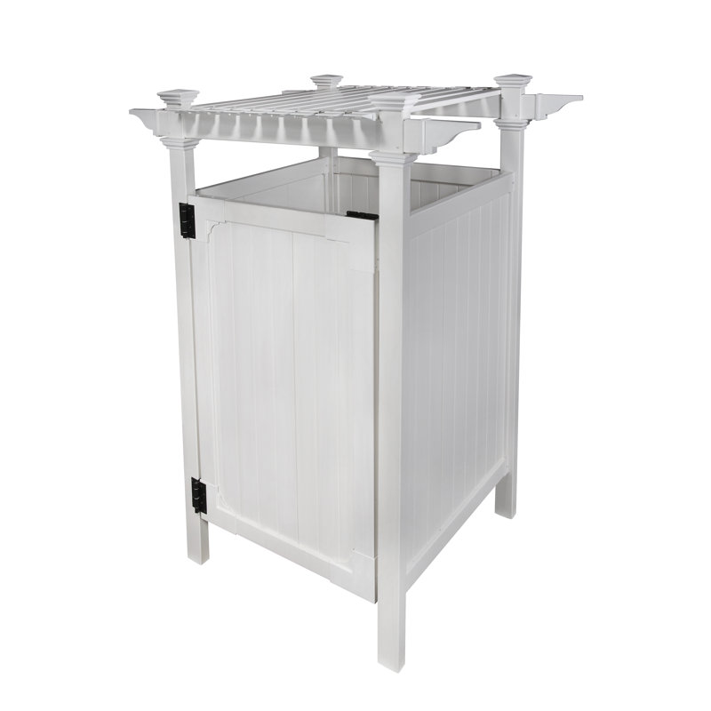 7.4ft H x 5.1ft W x 3.9ft L (1 Enclosure) Zippity Hampton Outside Shower Enclosure Kit with Door, White Vinyl Outdoor Shower Kit for Pool Shower, Outdoor Changing Room, Beach Shower, ZP19009