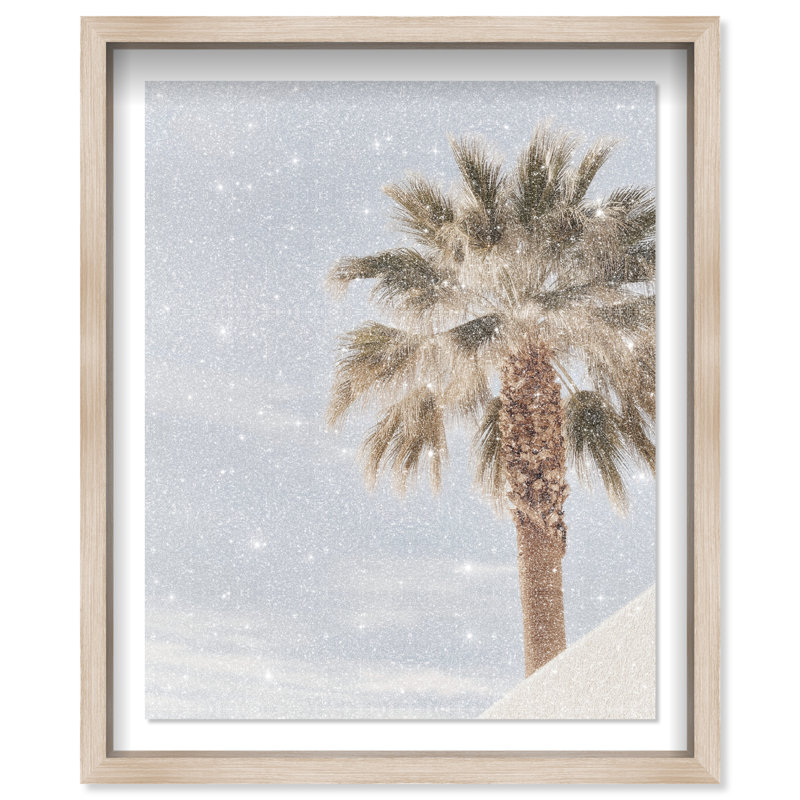 Monotone Tropics II Shadowbox Floral & Botanical Print by Oliver Gal, Black Frame, 16 x 20, Natural Oak Shadowbox