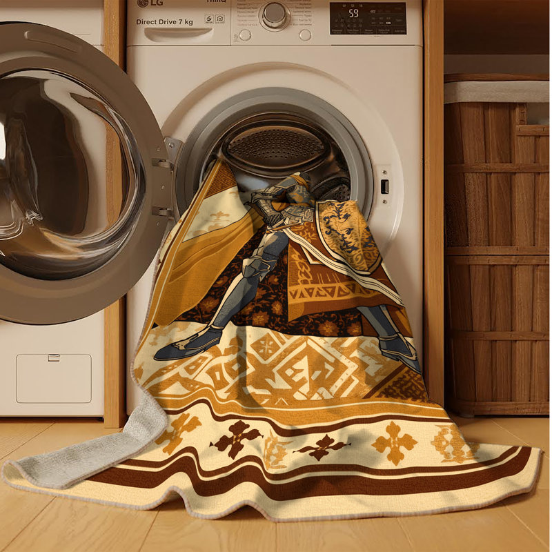 Tapis oriental brun lavable à la machine Broker Crusader Knight, 7 x 9