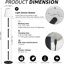Lampe solaire sur pied solaire rechargeable USB sans fil à intensité variable RVB blanc chaud à DEL pour patio de jardin base ronde 59 po noir