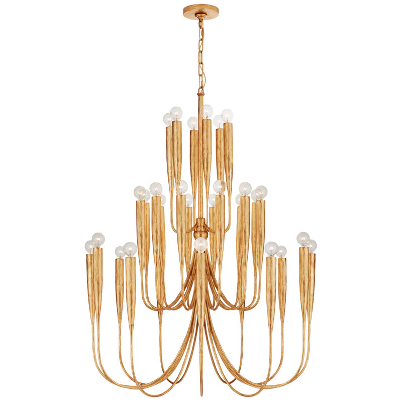 Julie Neill Acadia Large Chandelier, Antique Gold Leaf